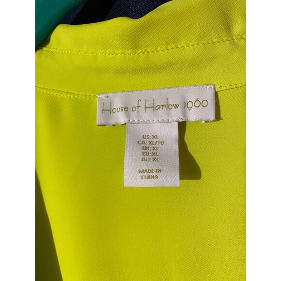 House of Harlow 1960 Chartreuse / Neon Green wrap mini dress size Xl - Picture 3 of 6